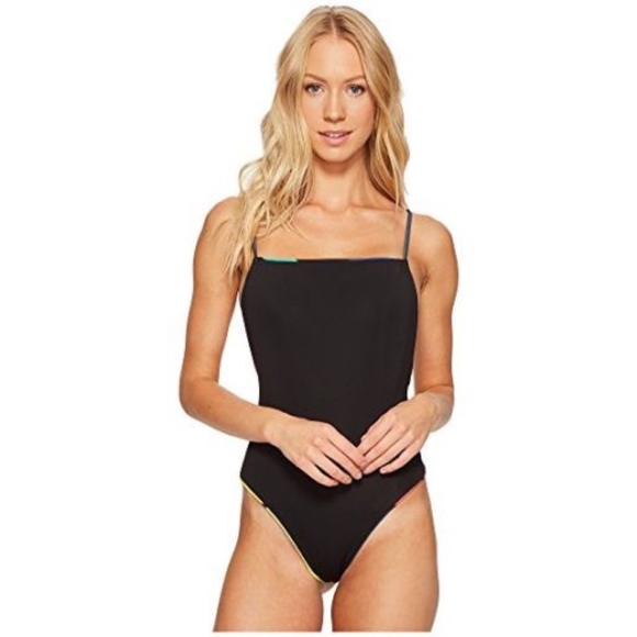 NWT MARA HOFFMAN HIGH LEG SUPERSTAR SWIMSUIT XS MARINE - Picture 4 of 4